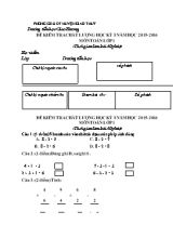 Đề kiểm tra chất lượng học kỳ I môn Toán Lớp 1 - Năm học 2015-2016 - Trường Tiểu học Giao Hương (Có đáp án)